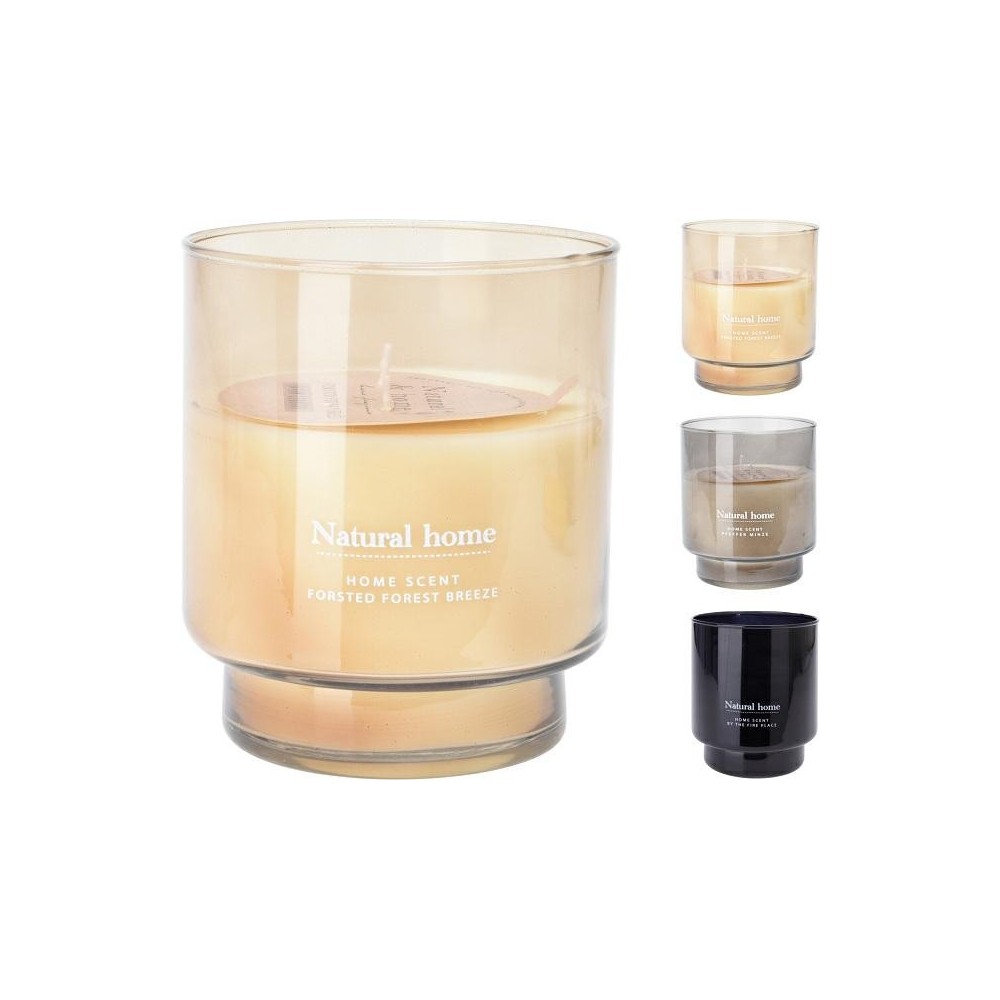 VASO VETRO CON CANDELA 13X15CM